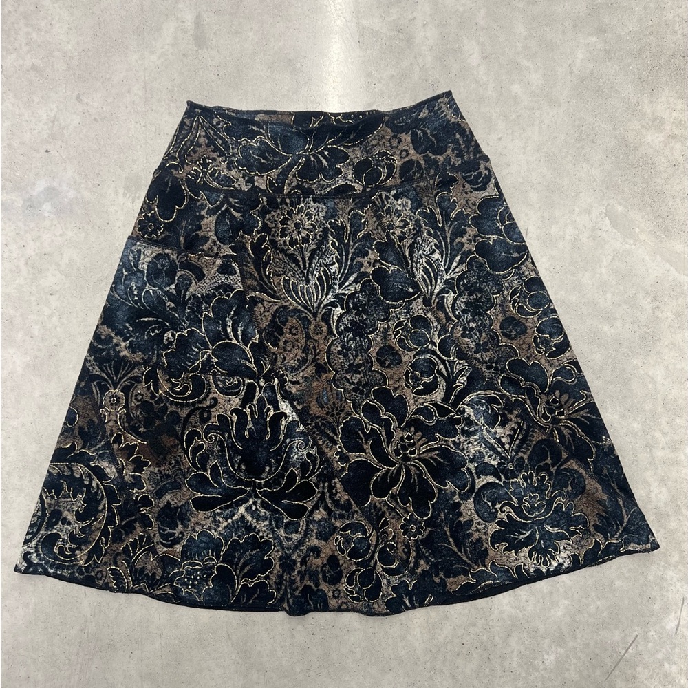 Elegant Floral A-Line Skirt - Made in USA